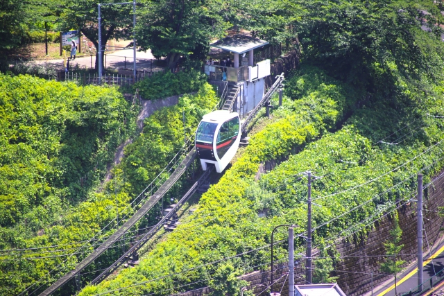 飛鳥山城跡　山頂に登れるモノレール